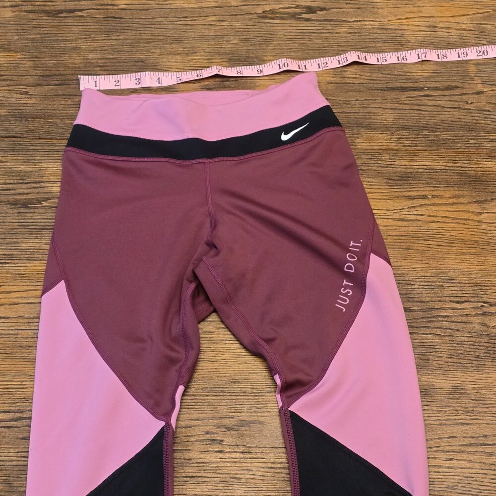Like New Maroon Color-Blocked Nike Dri-FIT Leggings sz S - Picture 2 of 9